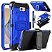 Galaxy J7 V Case, Galaxy J7 Perx Case, Galaxy J7 Sky Pro Case, Venoro Heavy Duty Shockproof Rugged Protection Case Cover with Belt Swivel Clip and Kickstand for Samsung Galaxy Halo / J7 2017 (Blue)