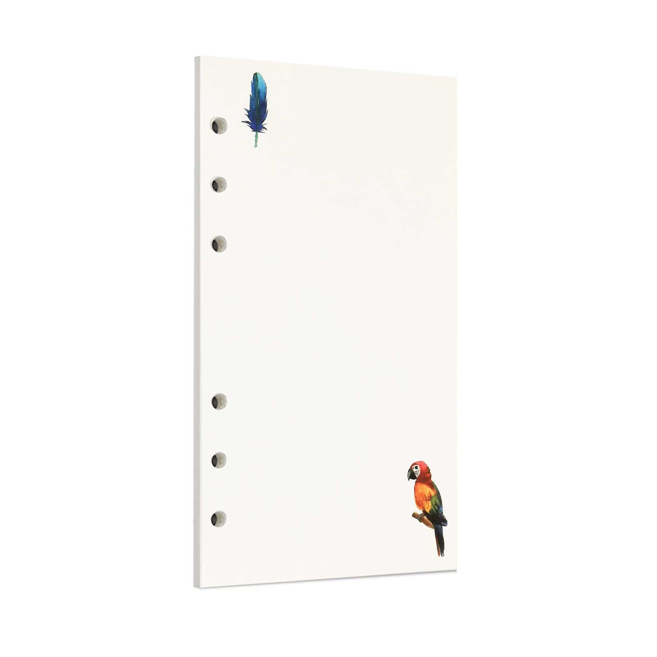 Zelten 45 Sheets 90 Pages Colorful Loose Leaf Punched Paper Refills Paper for 6 Hole Binder Personal Organizer Diary Notebook Refillable Planner (A6, Rainforest Blank)