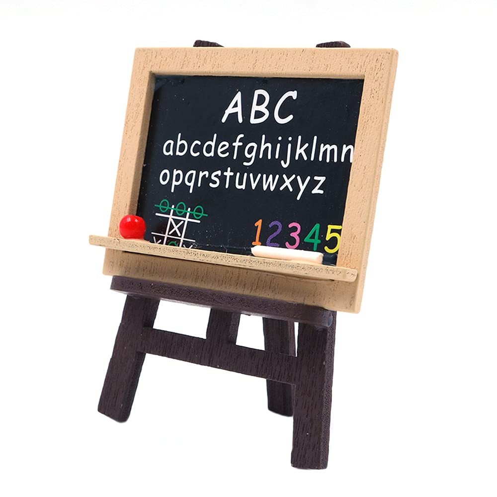 CENPEK 4Pcs Dollhouse Decoration Accessories Miniature Wooden Easel Miniature Chalkboard Miniature Art Supplies for Doll 1:12 Miniatures Play Set