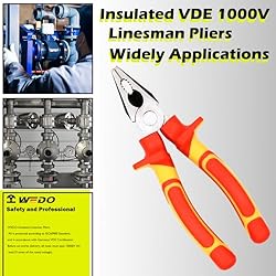 WEDO 7-Inch Insulated Linesman Pliers, VDE