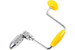 Hand Crank Drill Tool Vintage Woodworking Equipment Multiple Bit Sizes Included Metal Construction Effortless Boring Woodwork