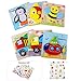 Wooden Jigsaw Puzzles Toys for 1 2 3 Years Old Girls Boys Toddler Toys Shape & Color Words Cognitive Skill Learning Early Educational Toys Gifts with Random Pattern Sticker Gift