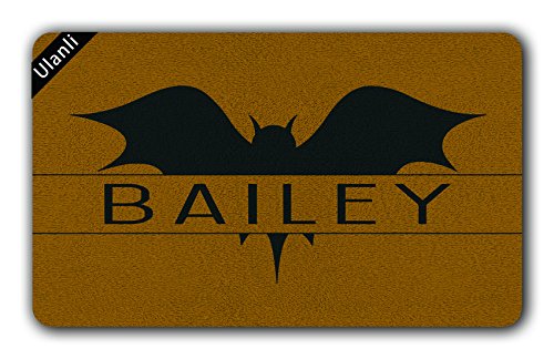 UlanLi Bat Personalized Doormat Bat Doormat Halloween Doormat Funny Door Mat Indoor/Outdoor Rubber Non Slip Doormat For Patio Front Door 18 x 30 Entrance Floor Mat