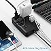 Power Strip with 4 USB Ports 4 Outlets, Maxcio Desktop Charging Station with 10A 5 ft Extension Cord Multi Outlets Extender Plug for Cruise Ship, Dorm Room, Home & Office, Black