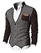 H2H Mens Casual Slim Fit Knitted Cardigan Herringbone Patterned With Pocket