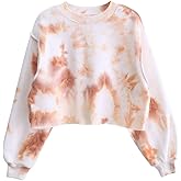 Amazhiyu Women Cropped Sweatshirt Long Sleeves Pullover Fleece Crop Tops