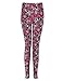 Bentibo Women's Fashion Floral Printed Spandex Leggings Skinny Pants Hot Pink M