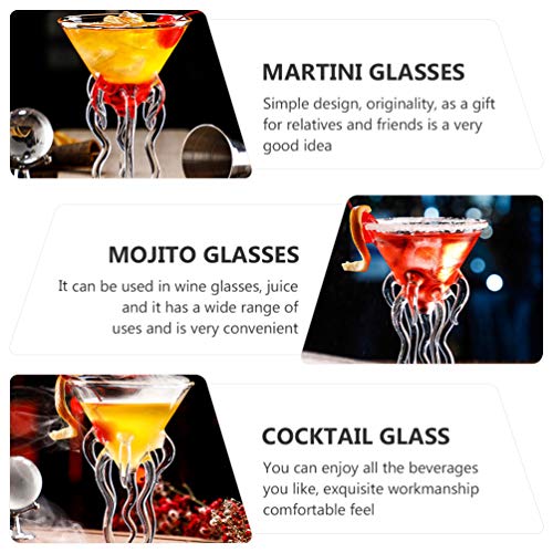 Cabilock Cocktailgläser Glas Transparent Tintenfisch Design Cocktailbecher 2 Stücke Neuheit Bier Wein Saft Tasse… – Bild 8