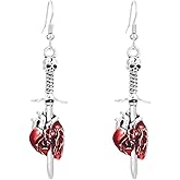 Gothic Sword Earrings for Women Heart Dagger Earrings Punk Bloody Knife Dangle Earring Halloween Cosplay Hip Hop Party Jewelry for Women