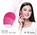 TAQILA Electric Facial Cleansing Brush, Massager and Exfoliator - Waterproof Rechargeable Silicone Sonic Face Cleanser For Skin Care (Pink)