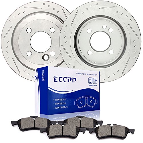 Brake Rotors Pads Kits,ECCPP 2pcs Rear Discs Brakes