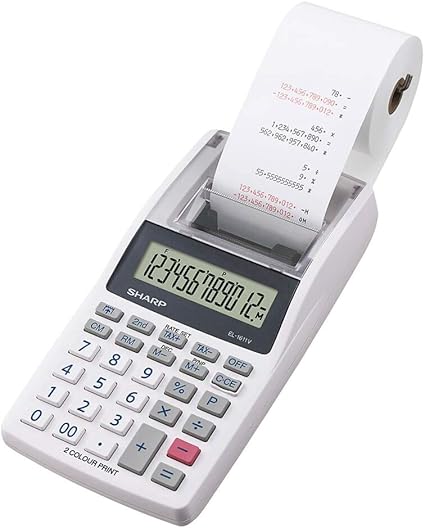 Sharp EL-1611 V - Mini calculadora de sobremesa (impresora ...