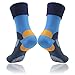 RANDY SUN Waterproof Outdoors Socks for Men, Crosspoint Breathable Hiking Membrance Trekking Exploring Hunting Sock for Militory Training in the Rain and Muddy Area(2 Pairs Midcalf Blue&Yellow L)