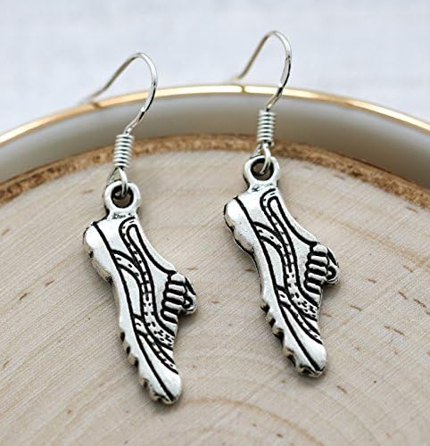 Sigmo CreationsRunning Shoe Cross Country XC Earrings Sterling Silver Hooks for Women - Track Gift for Runner