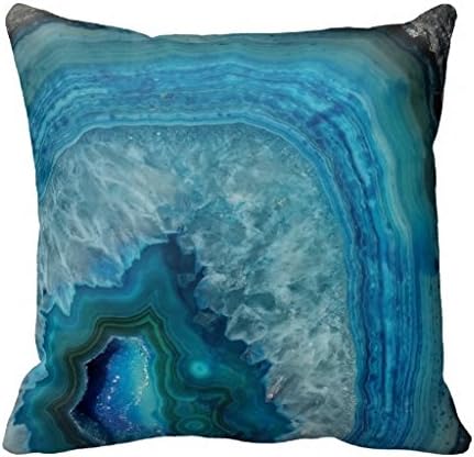 Blue geode crystal design cushion throw PillowCase 16x16