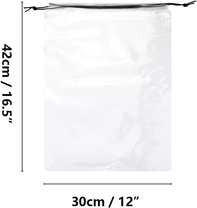 Toy Storage Organization Transparent Bags Set of 16 Pieces, Large Organizer Bags with Drawstrings For Playroom Game Pieces Baby Toys Bathtub, Dolls (16PCS-Transparent): Home Improvement