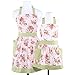 NEOVIVA Kitchen Aprons with Pockets for Mama and Me, Cute Mother and Daughter Matching Apron Set for Cooking, Baking and Gardening, Gift Pack for Mother's Day, Christmas