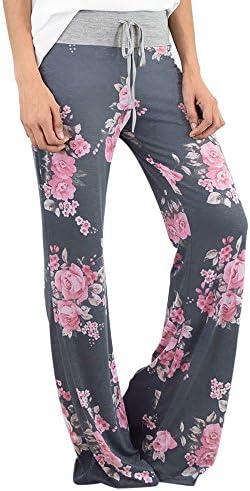 Pants for Womens, FORUU Ladies Summer Printed Drawstring Wide Leg Pants Leggings