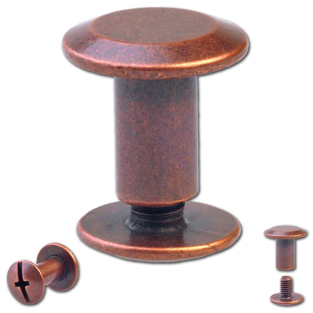 Hoppe & Masztalerz 25 x Belt Screws/Binding/Rivets Screw 7mm Antique Copper