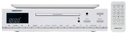 MEDION E66281 CD-Unterbau UKW Küchenradio (CD-R/CD-RW, Audio-CD, AMS, AUX-Eingang, LC-Display, 64 Senderspeicher) weiß