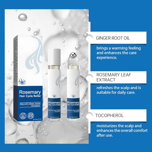 LBOYLOVE® Hair Wise Rosemary Hair Growth Serum with Redensyl and Anagain, Roll-On Boosts Oxygen Flow, Reduces Hair Fall 25ml For All Hair Types