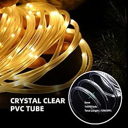 LIGHTNUM Battery Rope Lights 40Ft 120 LED Rope