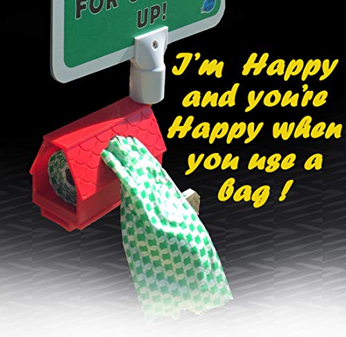 No Poop Dog Signs Poop Bag Dispenser | Stop Dogs from Pooping On Your Lawn | Sign Reads:Please Be Respectful | Protect Property | No Poo | No Pooper Scooper | Biodegradable (Please Be Respectful)