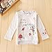 Little Girl's Long Sleeve Cartoon Pullover Shirt and Jeans Pants Outfit Set, Apricot, 5T