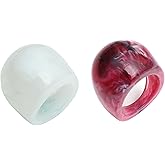 Multicolor Resin Chunky Rings for Women,Acrylic Plastic Rin Knuckle Finger Cute Trendy Aesthetic Y2k Statement Ring Vintage Simple Geometric Rings Jewelry