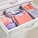 mDesign Expandable Dresser Drawer Divider with Foam Ends, Drawer Divider Locks in Place, Separators for Clothing and Accessories in Closet or Dresser Drawer, Ligne Collection, 8 Pack, Gray/Black