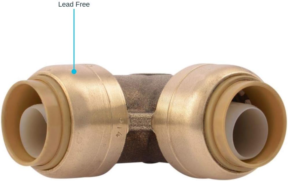 SharkBite U248LFA 90 Degree Elbow Plumbing Pipe Connector 1/2 In, PEX Fittings, Push-to-Connect, Copper, CPVC, 0.5 Inch - Pipe Fittings - 