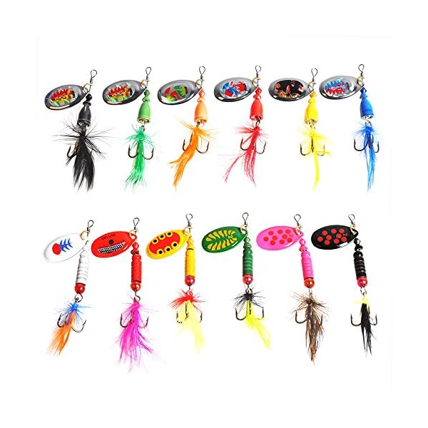 DrFish-Spinners-Kit-Rooster-Tail-Treble-Hook-Bass-Trout-Fishing-Lures-Lot-Multiple-Color