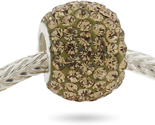 Ryssa925 SilverCore Royal Swarovski Crystal Charm (Pandora compatible) - Champagne Crystals