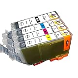 Ink & Toner Geek ® - 4 Pack Compatible Replacement Inkjet Cartridges for Canon PGI-5 Black & CLI-8 Black Cyan Magenta Yellow For Use With Canon PIXMA IP3300 IP3500 IP4200 IP4300 IP4500 IP5200 IP5200R MP500 MP510 MP520 MP530 MP600 MP610 MP800 MP800R MP810 MP830 MP950 MP960 MP970 MX700 MX850 (1 Large Black, 1 Cyan, 1 Magenta, 1 Yellow)