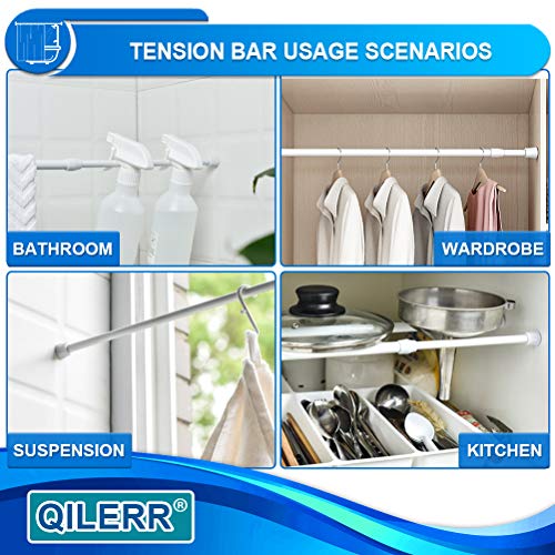 QILERR Tension Rods 28 to 48 Inches 2 Pack Adjustable Extension Spring