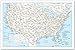 United States USA Map Small Poster Size 11.5 x 17.5 inches, 2-Sided Sealed Lamination, 2-Sided Color Print (1 USA Map)