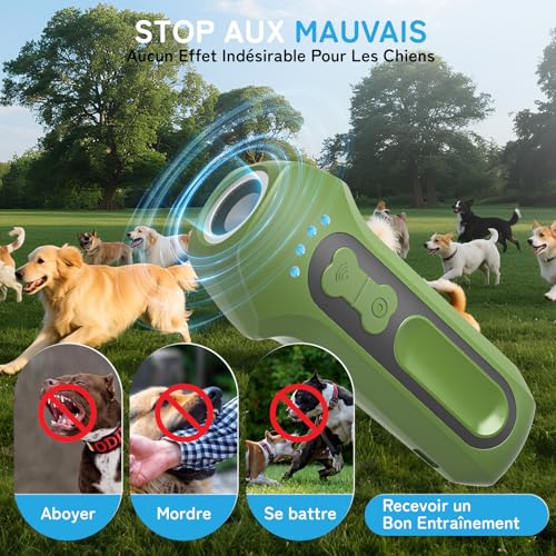 Holercoco Anti Aboiement Chien, Dispositif de Dissuasion à Ultrasons pour Chiens, Dispositif Portable D'arrêt D'aboiement de Chien, Sûr et Humain, Contrôle des Aboiements de 15 m
