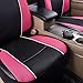 HORSE KINGDOM Leather Car Seat Covers Full Set, 3D Air Mesh Breathable Universal Auto Seat Cover for Women,Truck,Suvs,Sedans, Faux Leather with Airbag Compatible(Black and Pink)
