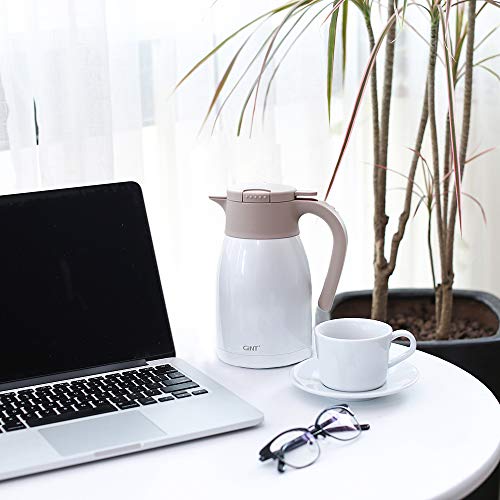 GiNT 51 Oz Stainless Steel Thermal Coffee Carafe with Lid/Double Walled