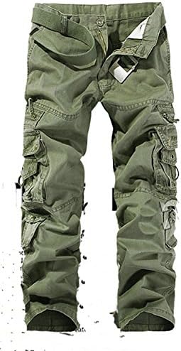 TOPING Fine Fashion Solid Cotton Cargo Pants Men Casual Men Trousers Size 28-38 Green29