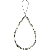 OAIITE Semi-Precious Gem Stones Beaded Phone Charm Cell Phone Lanyard Wrist Strap Handmade Natural Gemstone Phone Chain string