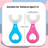 selcouth yyds 2Pcs U Shaped Kids Toothbrush 360° Silicone 2-6 Blue Pink view 2