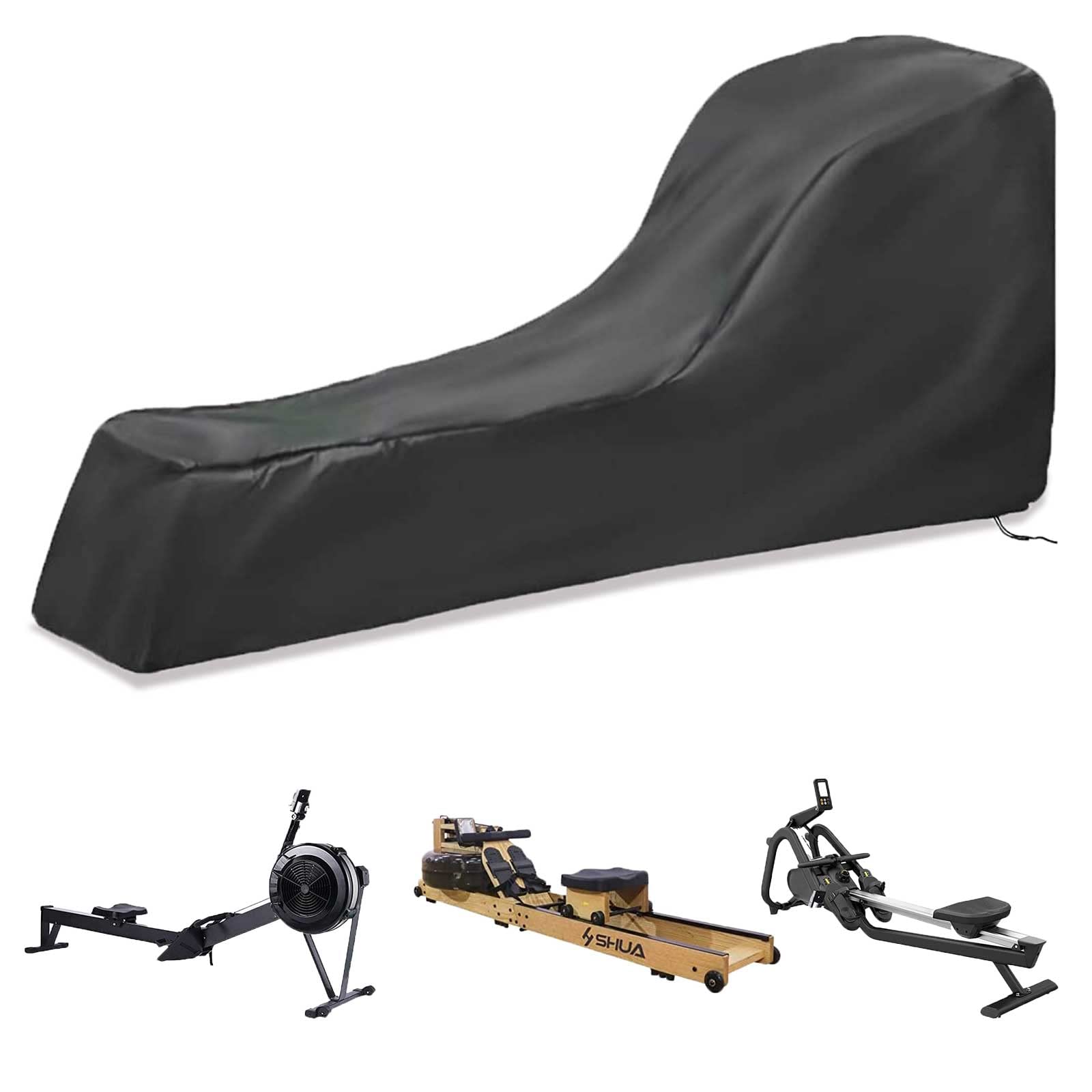 Rowing Machine Cover, GYM Equipment Protective Cover, 210D Oxford Cloth Cover for Rowing Machine, Dustproof and Waterproof (241x61x102cm)