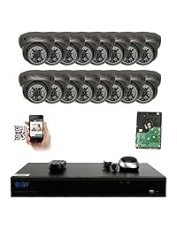 GW Security sistema de vigilancia con alimentación por Ethernet y cámara de seguridad de 5 mpx y NVR para red IP