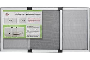 FLYZZZ Adjustable Window Screen Horizontal (19.68"H x 28"-52"W) 1 Pack Expandable Window Screen Large Replacement Window Screen for Home