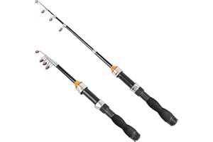 RESTCLOUD Telescopic Collapsible Extendable Fishing Rod for Saltwater and Freshwater, Lightweight and Compact Design