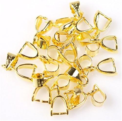 50pcs Plated Gold Clasp Pinch Pendant Bails for Connector 12mm
