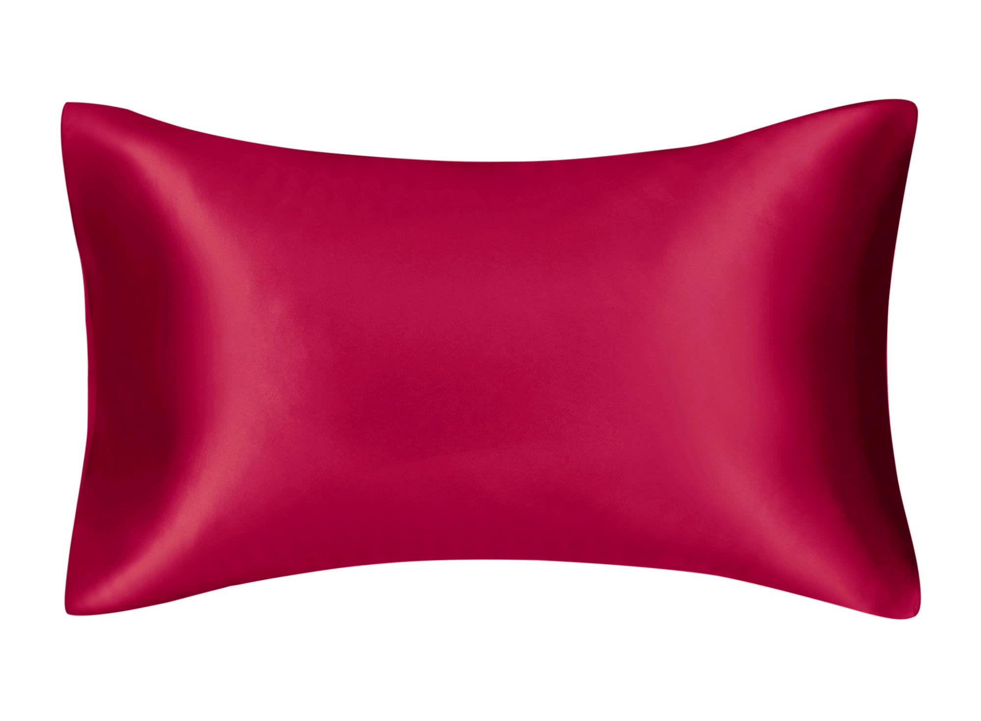 FLCA Mulberry Silk Pillowcase for Hair and Skin,Both Side Mulberry Silk, 1pc (Burgundy, Standard 50x75cm)