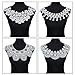 HOMEIDOL 4PCS White Embroidered Lace Neckline Collar Floral,4 Style for Scrapbooking Embossed Sewing/Wedding Dress Motif Applique DIY Clothing