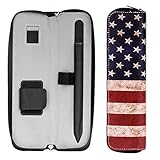 MoKo Pencil Holder Case for Apple Pencil, Premium PU Leather Case Carrying Bag Sleeve Pouch Cover for Apple iPad Pro Pencil / Pen (with Built-in Pocket and Holder), US Flag